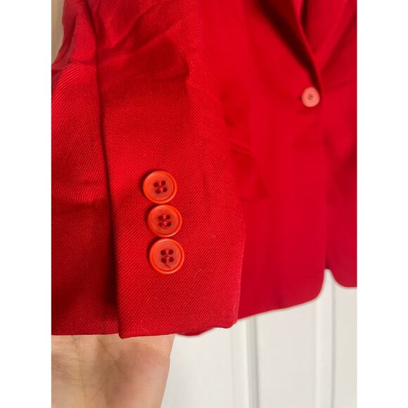 Pendleton Red Wool Blazer size 8 petite Holiday Christmas Blazer Vintage 90s Y2k - Picture 3 of 6